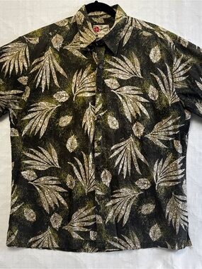 Vintage Hilo Hattie Hawaiian Aloha Shirt Made in Hawaii Cotton Men's L